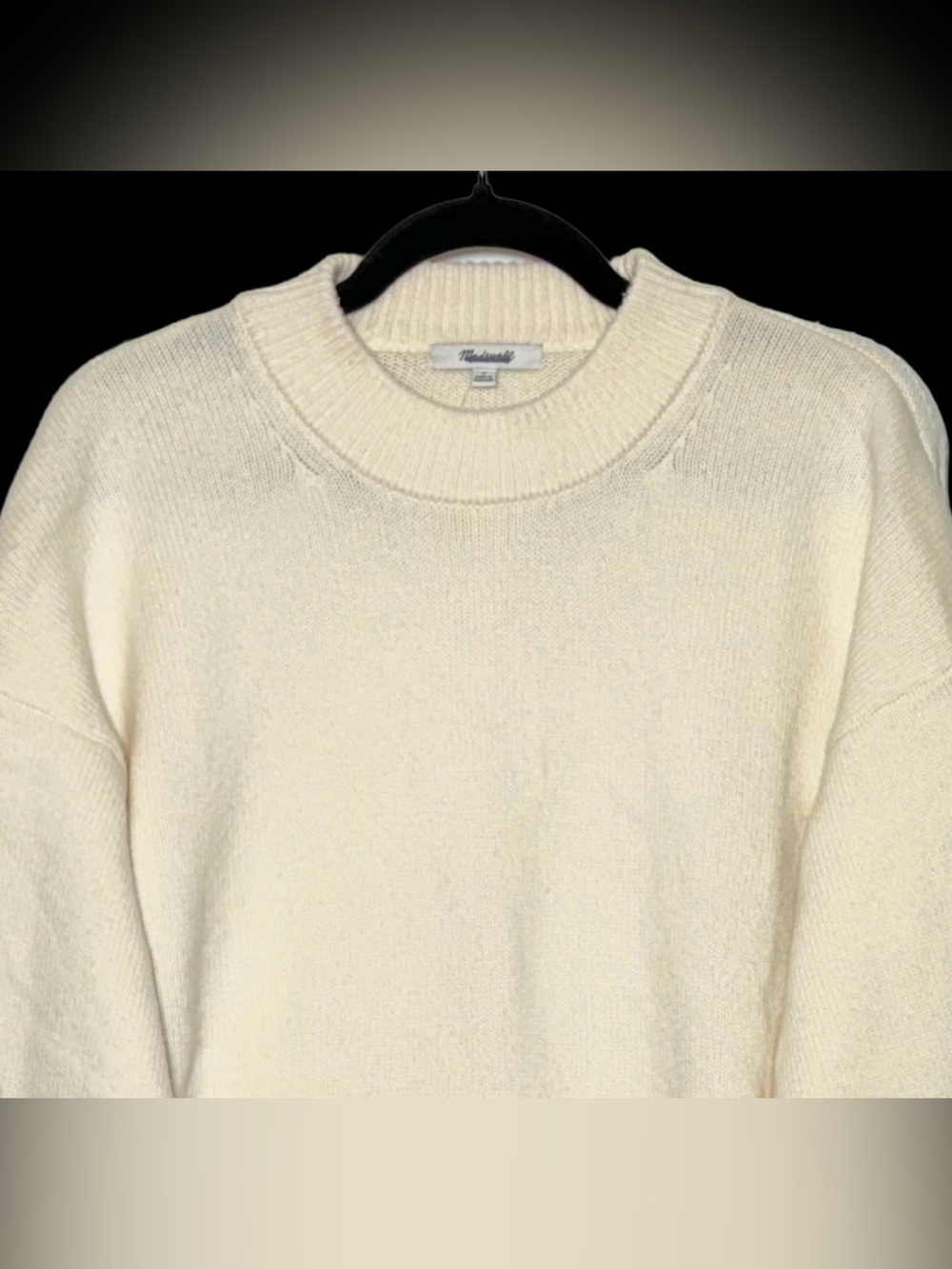 NWT Madewell Wool & Cashmere Boxy Crewneck Sweater in Heather Cloud, NT602, M - Picture 9 of 16